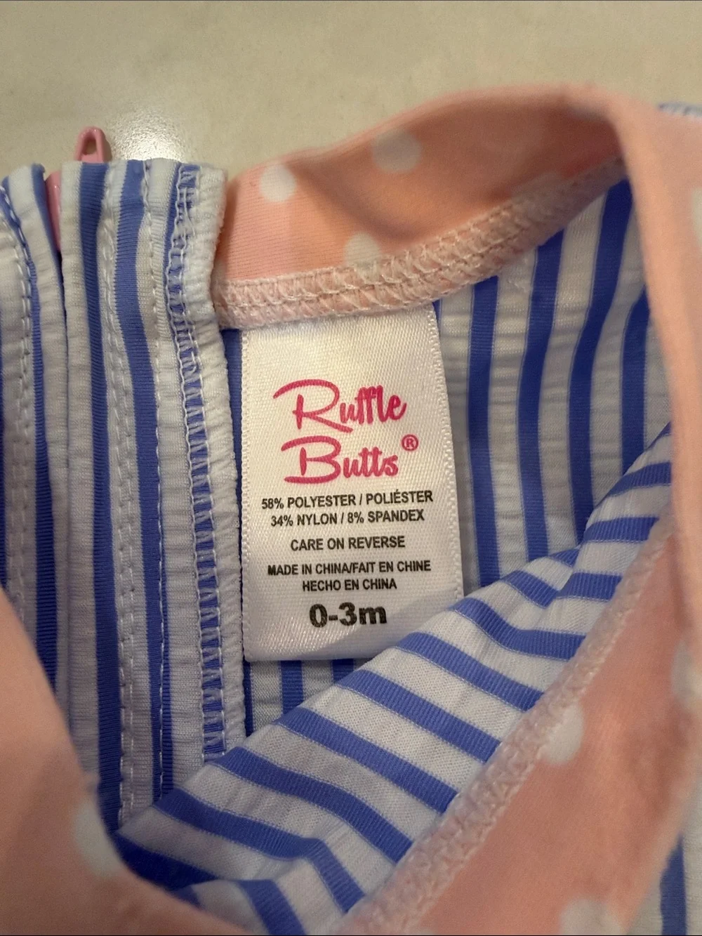 Ruffle Butts Seersucker Swim Size 0-3 months